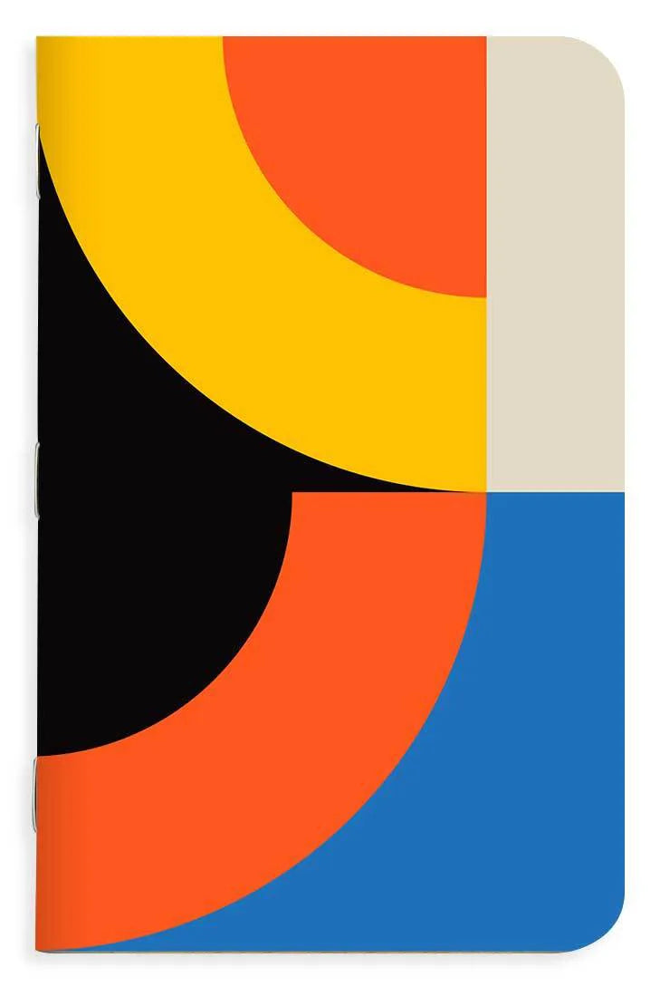 Memo book with a colorful geometric design on the cover