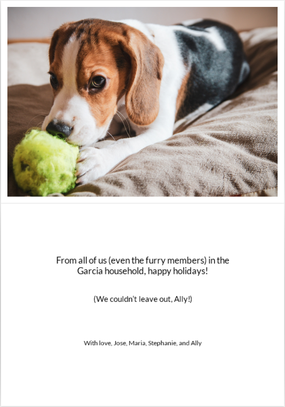 Include your pets in your holiday photo cards