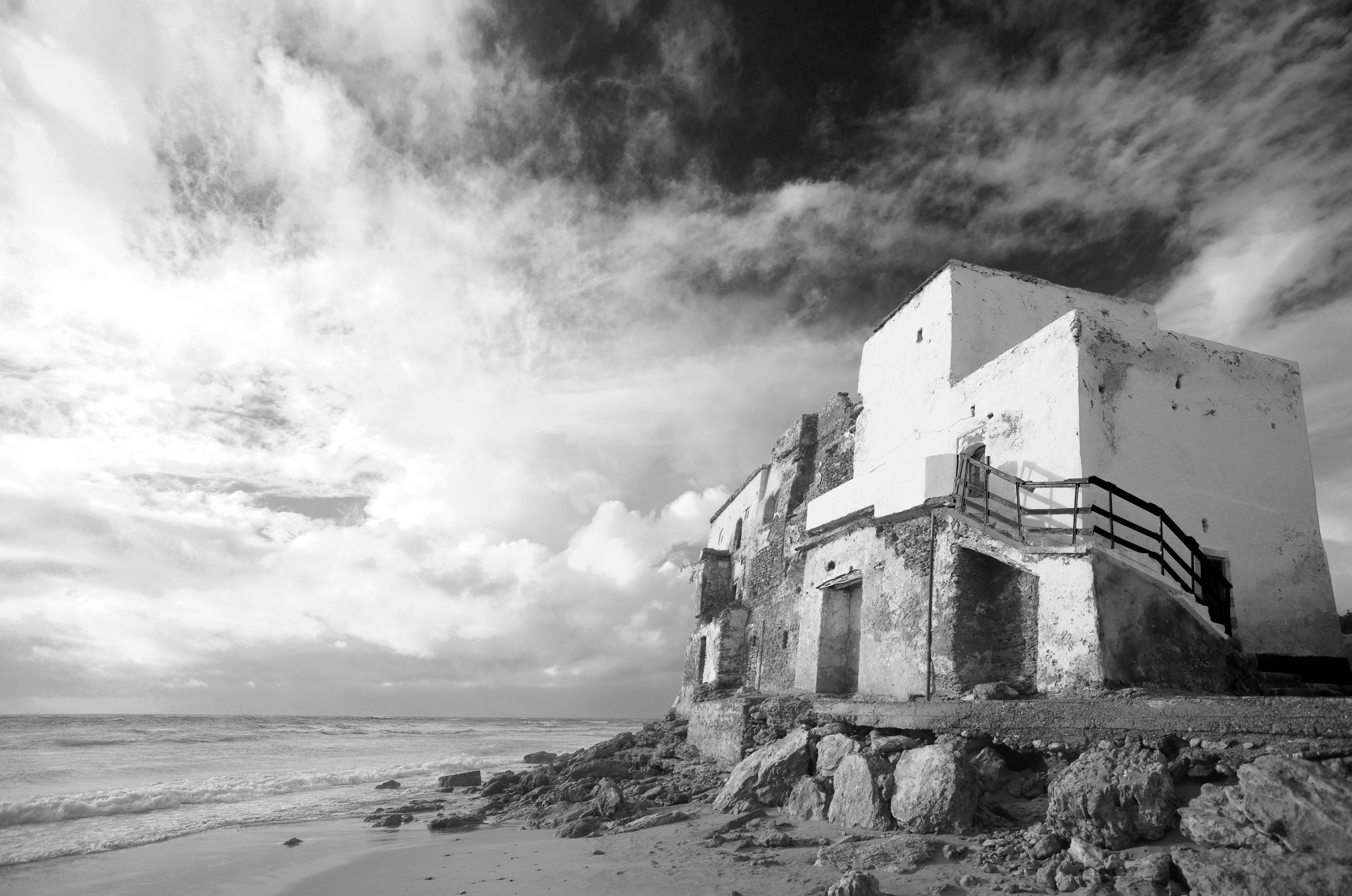 Nigel Barker Photography presents Beach Ruin in black and white
