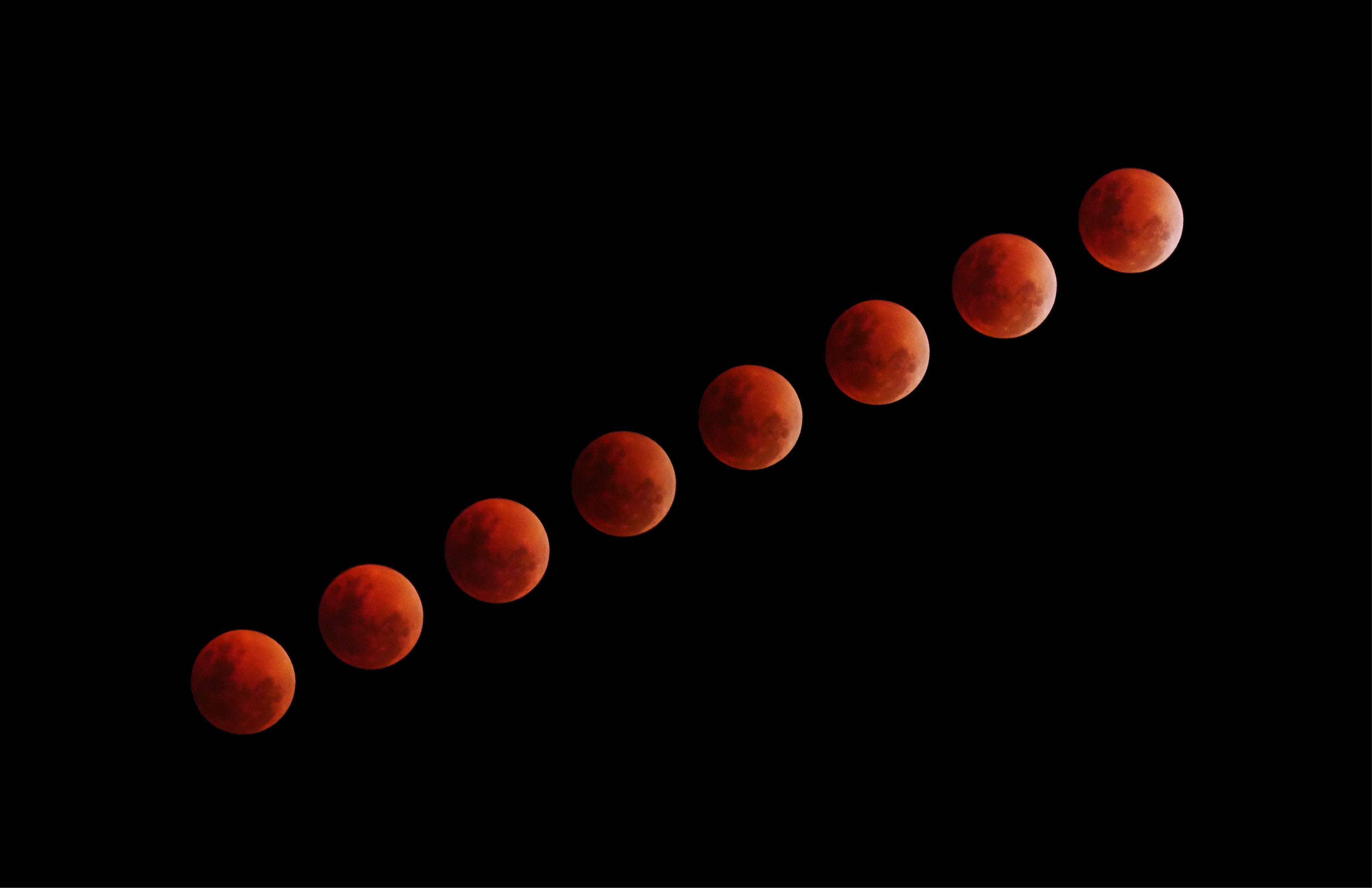 Try using a long lens when capturing a lunar eclipse