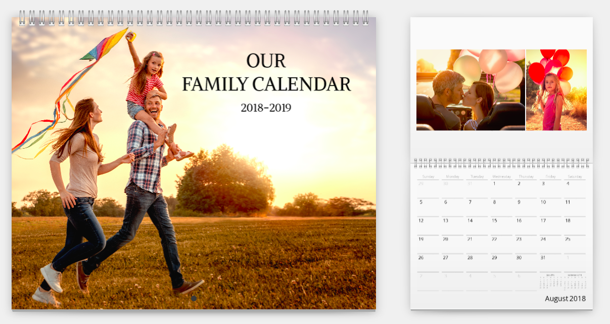 Mimeo Photos calendar of family
