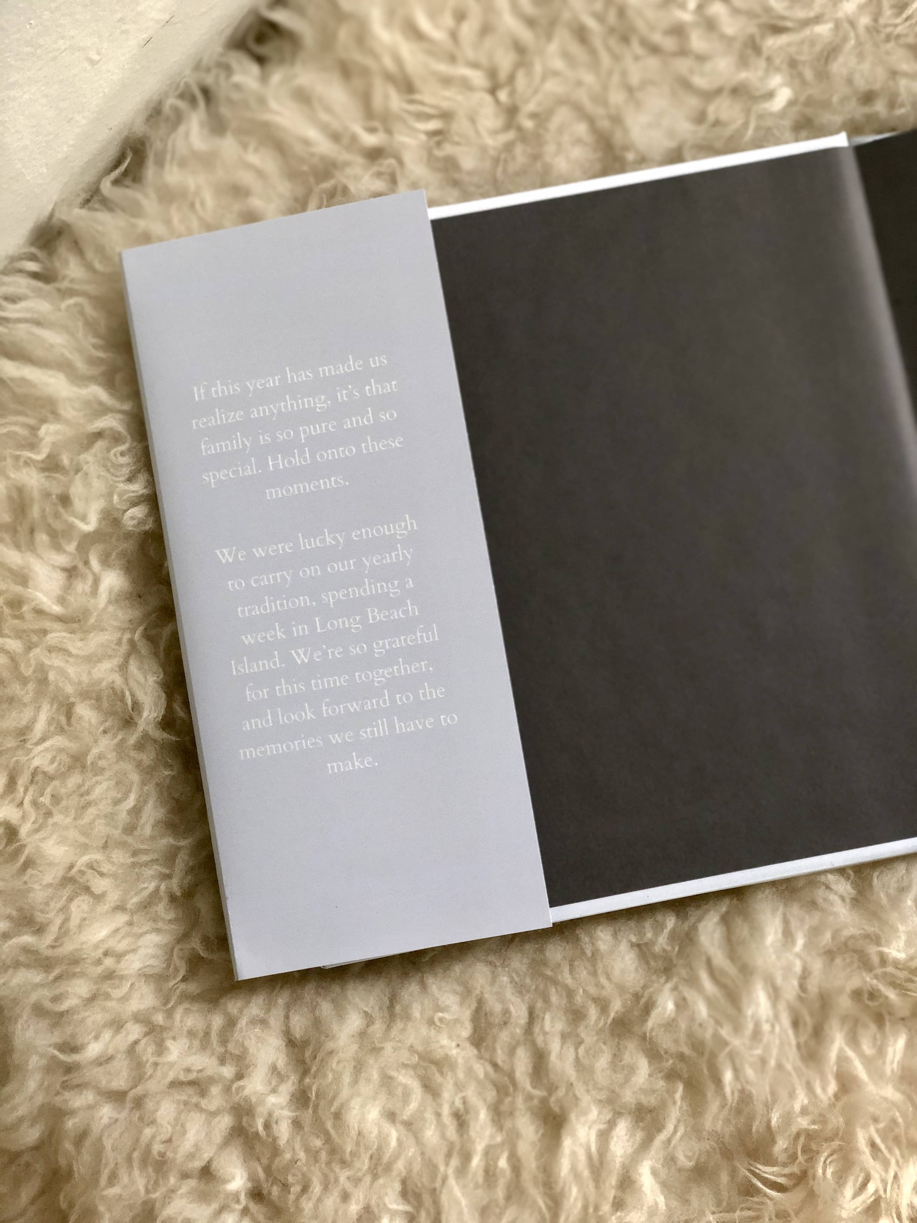 Add a custom dedication to your photo book's jacket