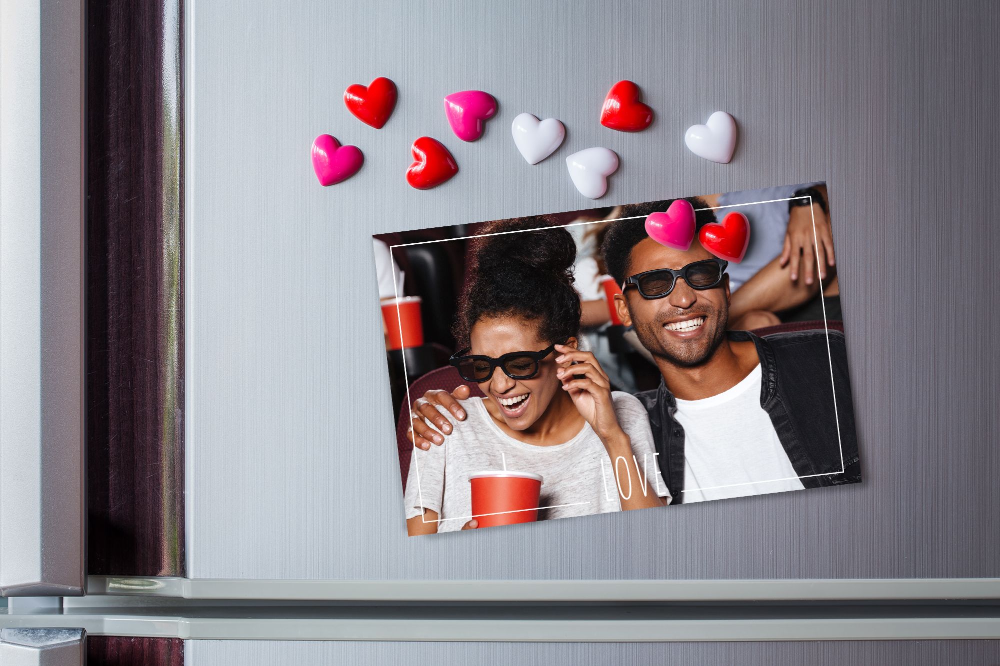 The classic photo card makes a romantic gift for any Valentine's Day