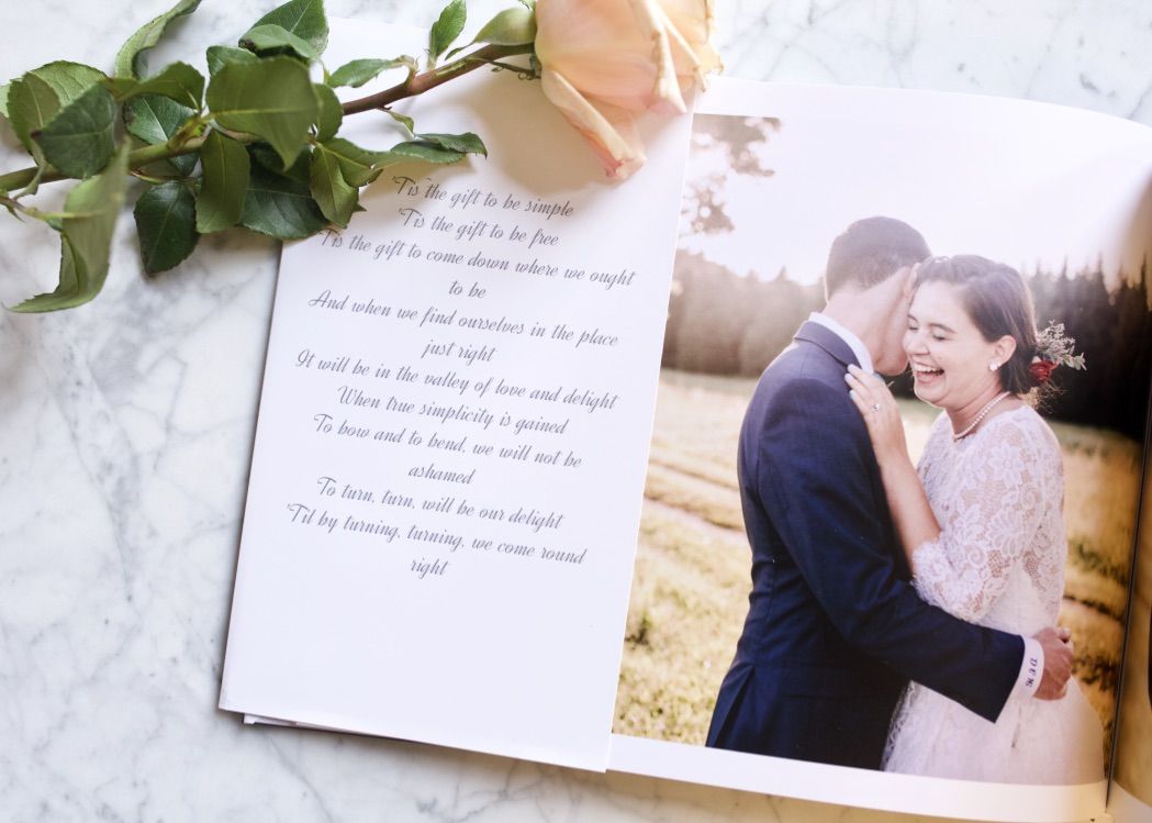 Add lyrics from a love song to the pages of your photo book as a romantic gift idea