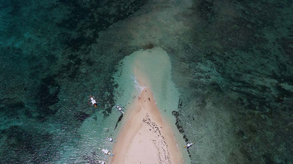 Birds eye view of an island