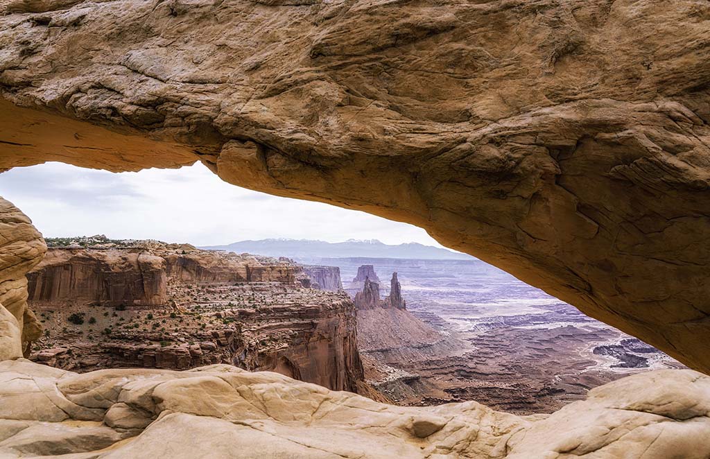 Rocks forming arch in desert