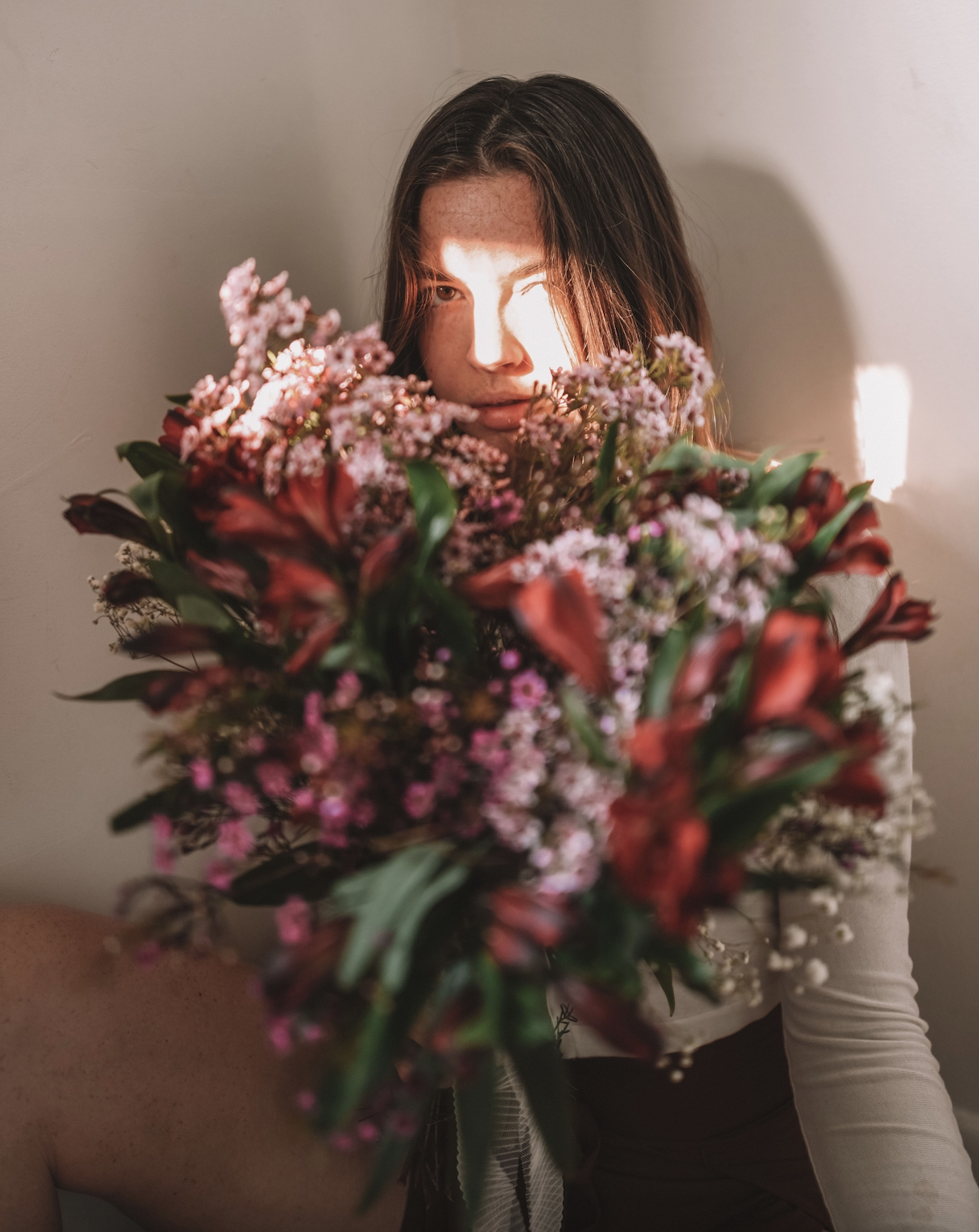 girl holding bouquet