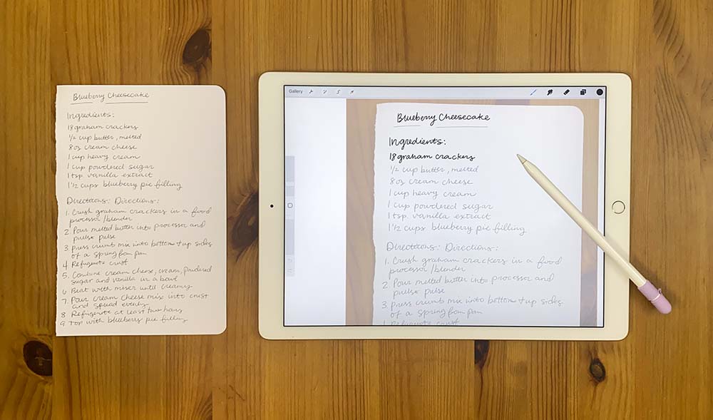 Handlettered text is easy to add to your photobooks by using an iPad Pro and Apple Pencil.