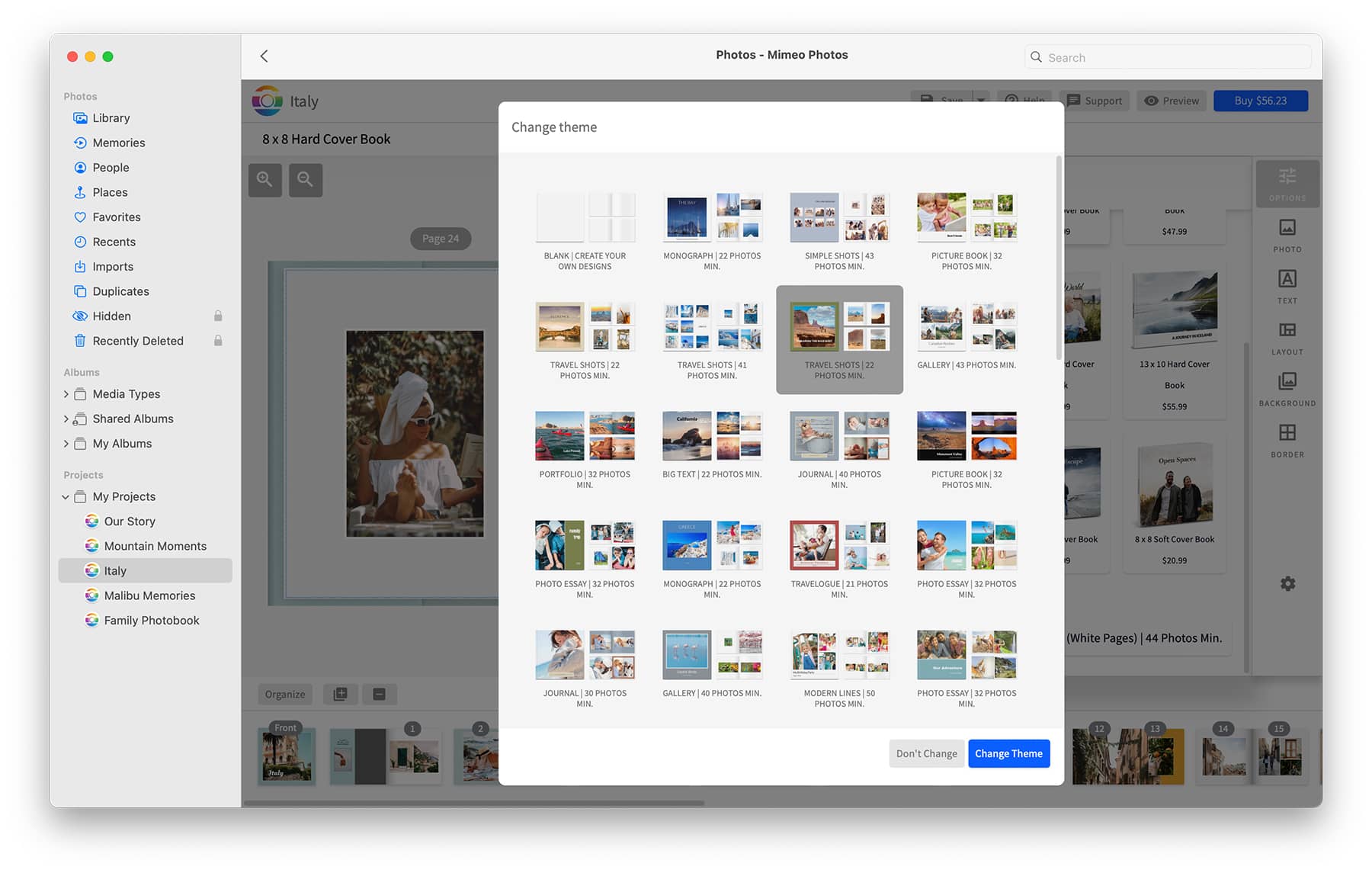 Mimeo Photos features advanced design controls in the macOS app