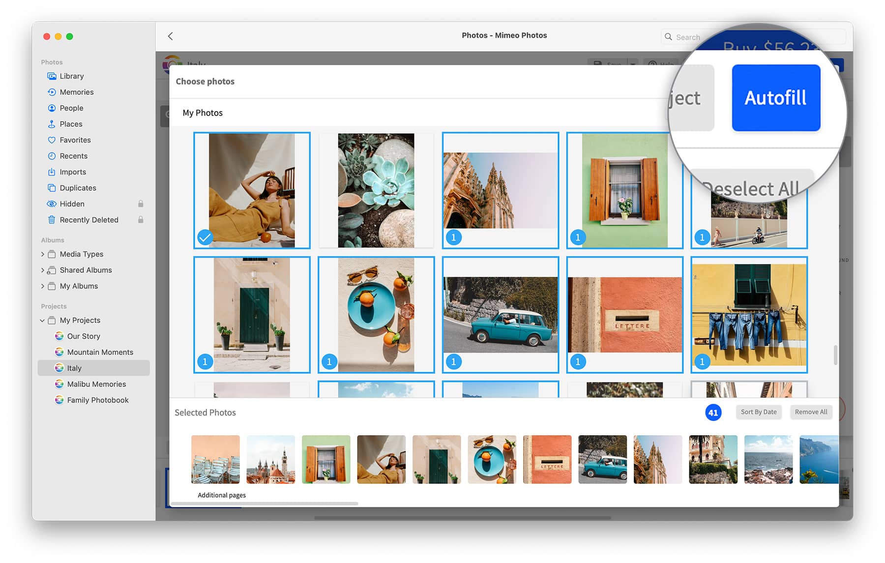 Quickly auto-populate your images with Mimeo for Mac's Autofill feature